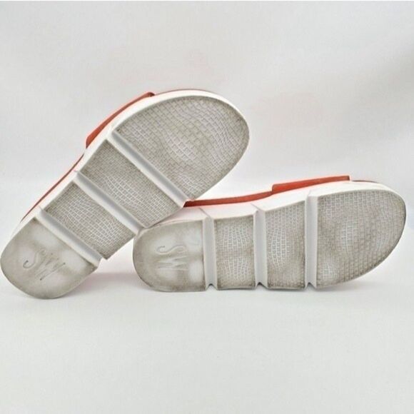 𝅺STUART WEITZMAN Landslide Suede Slide Sandals Red Orange Size 6M - Picture 6 of 11